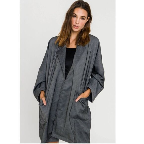 Grey Lab Oversized Coat with Big Pocket - Picture 2 of 10
